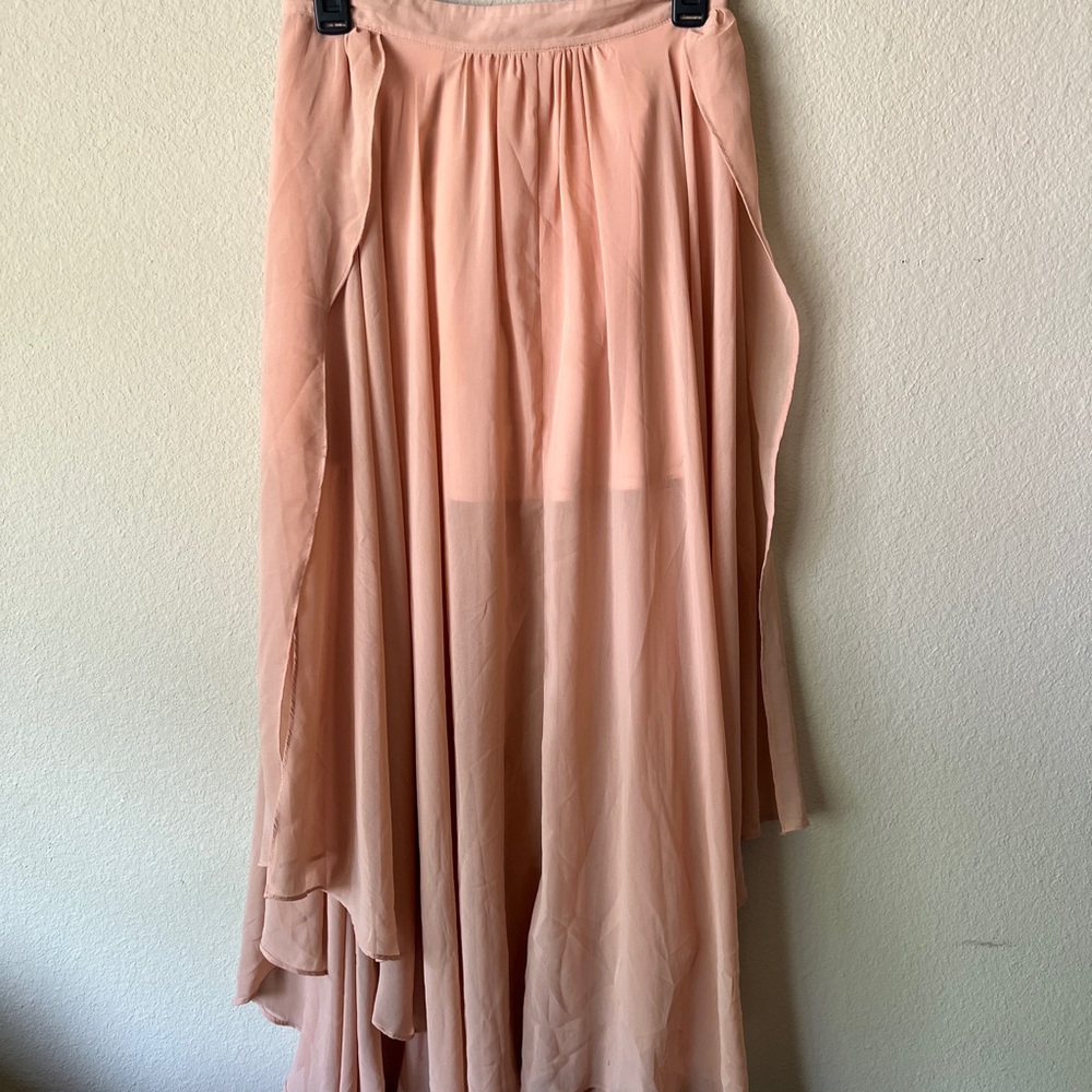 Love Culture Dusty Blush High-Low Maxi Skirt
